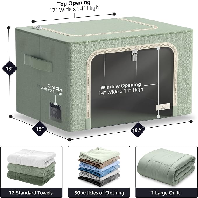 Sorbus Storage Bins with Metal Frame - Image 2