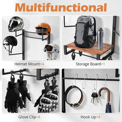 TheElves Motorcycle Helmet Holder Wall Mount, Heavy-Duty Helmet Rack - Image 6