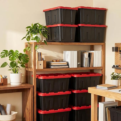 27 Gallon Large Storage Bin 2-Pack, Stackable Plastic Tote - Image 8