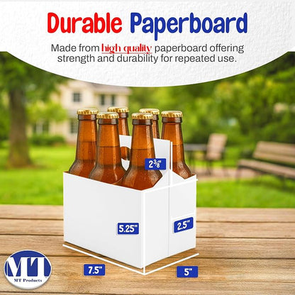 MT Products White Cardboard 6 Pack Bottle Carrier 12 oz. - Image 2