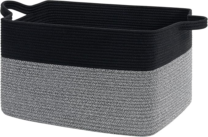 Goodpick Large Woven Blanket Basket 21.6" x 14.9" x 11.8" Storage Baskets by Goodpick