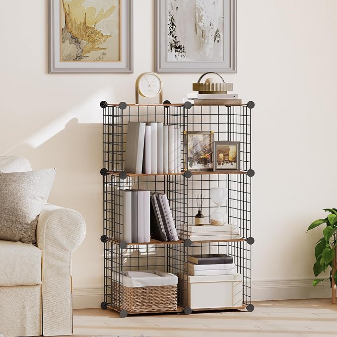 HOOBRO Wire Cube Storage Organizer, 6-Cube Metal Storage Shelves, Modular - Image 2