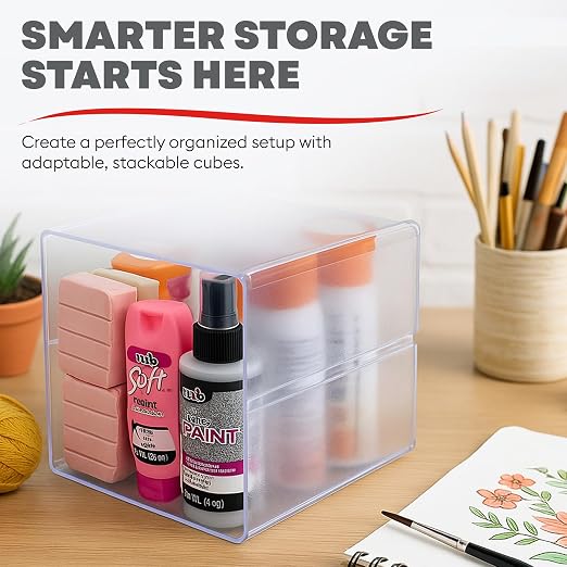 Deflecto Stackable Open Cube Organizer, Desk and Craft Organizer - Image 3