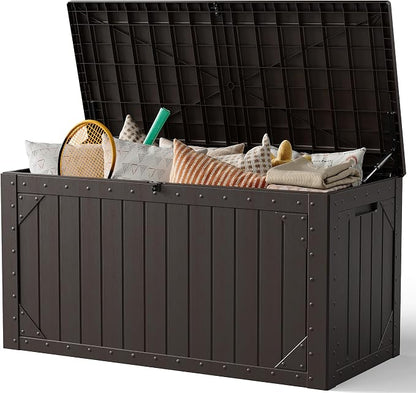 Outdoor Storage Box, 100 Gallon Deck Box Outdoor Storage Bench Outside by FoldingFurniture