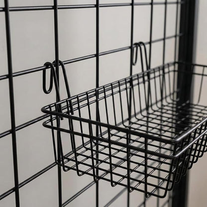 Grid Wall Baskets, 4 Pack Black Wire Mesh - Image 9