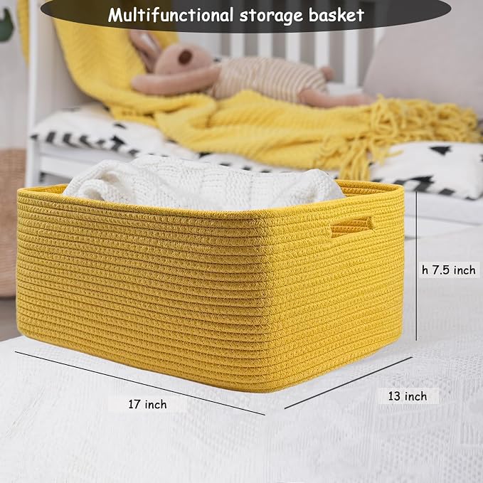 COMFY-HOMI Cotton Rope Woven Basket - Image 4