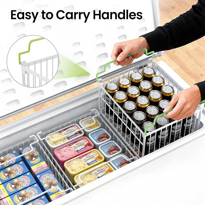 MSERCUOR Freezer Organizer Bins, 3 Pack Big Stackable Deep Chest Freezer - Image 6