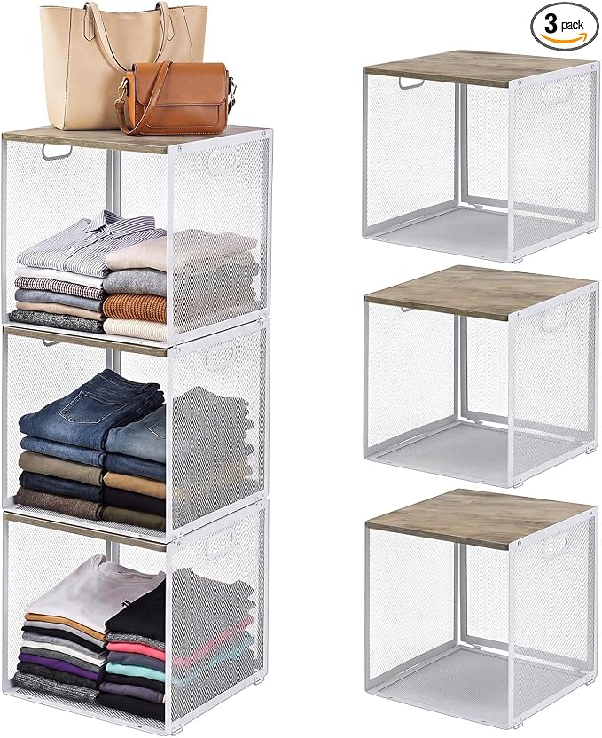 AceOrbit 3 Pcs Widened Stackable Closet Organizers and Storage by Unknown