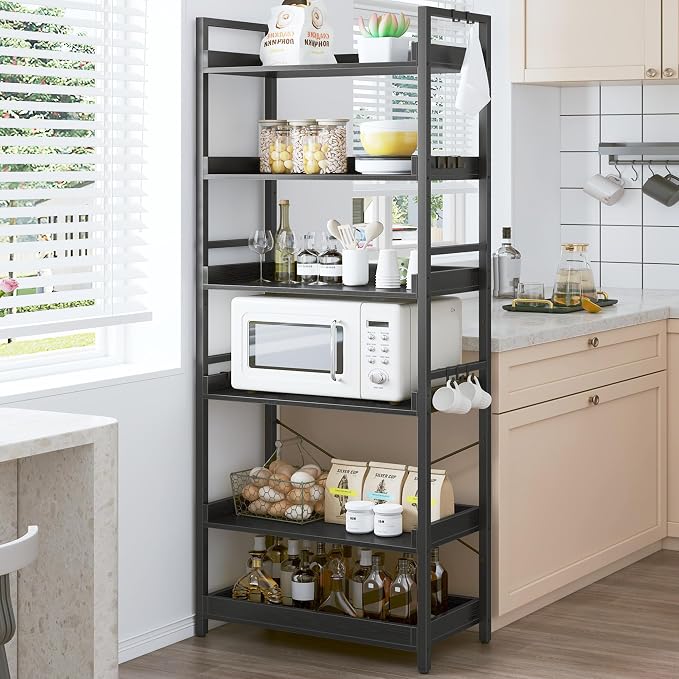 HCHQHS 6 Tier Bookshelf, Adjustable Industrial Bookcase, Vertical Tall Book - Image 6