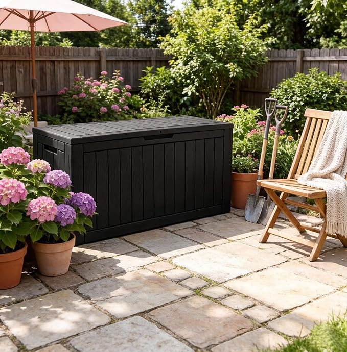 Outdoor Storage Box, 120 Gallon Resin Deck Boxes Outdoor Waterproof - Image 2