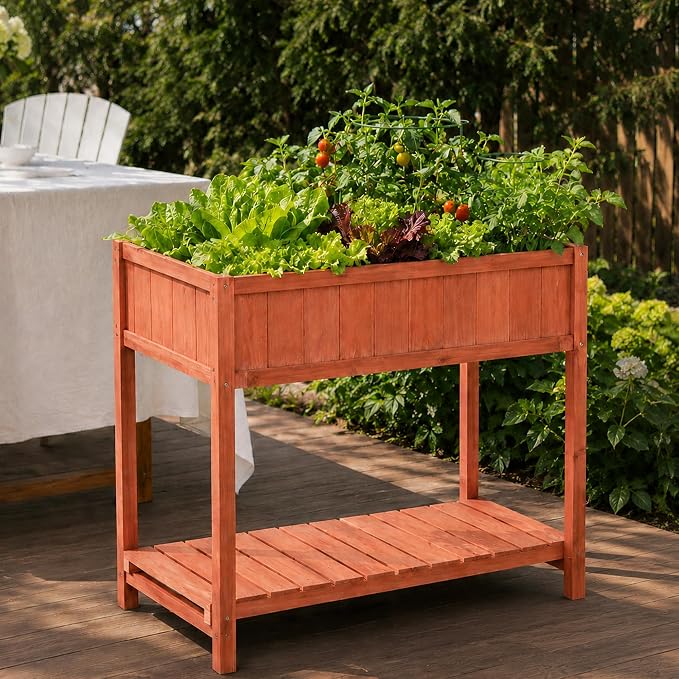Fir Wooden Raised Garden Bed by ScienGardenJoysofgardening
