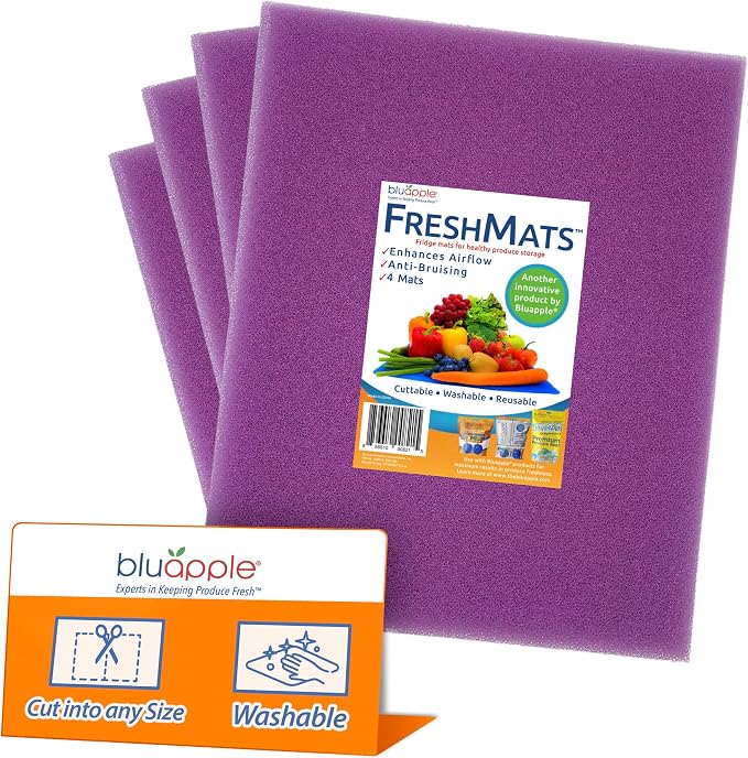 Bluapple FreshMats, Refrigerator Liner, Fridge Drawer Mats, Crisper Life by TheBluappleCompany