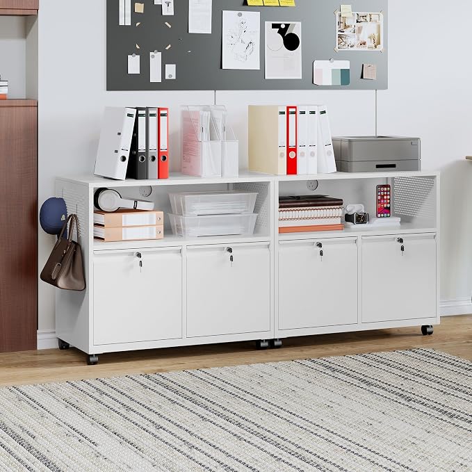 MIIIKO File Cabinet with Storage 2 Drawers, Rolling File Cabinet - Image 2