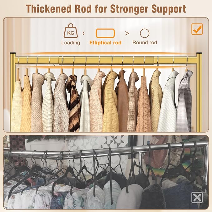 EAGMAK Heavy Duty Clothes Rack Load 420 LBS, Rolling Garment Organizer - Image 3
