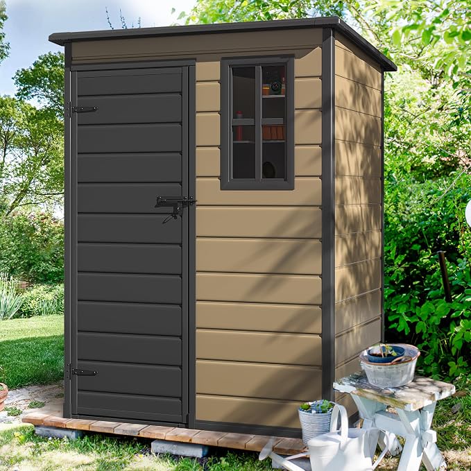 DWVO 5x3ft Resin Outdoor Storage Shed - Image 8