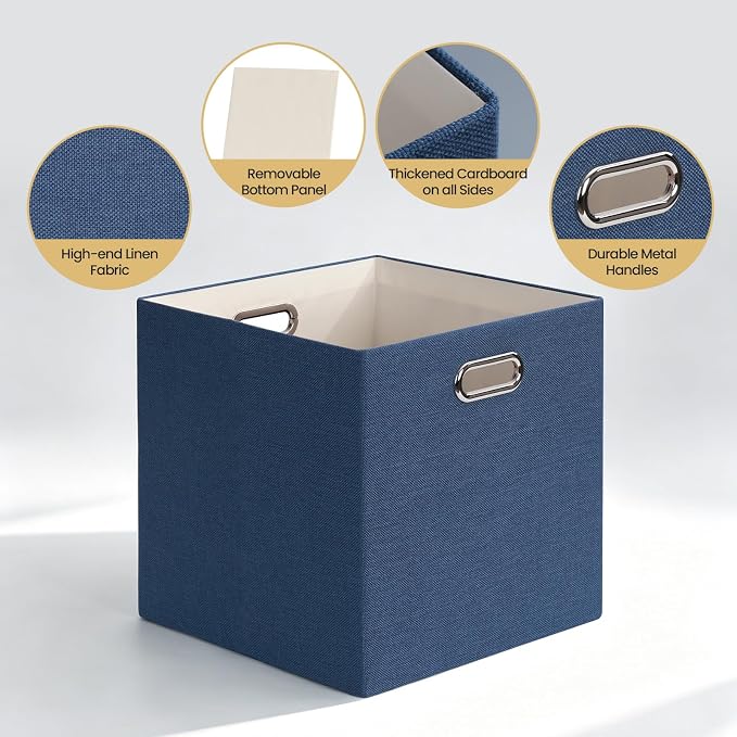 Posprica Storage Cube Basket Bins, 13×13 Foldable Storage Boxes - Image 3