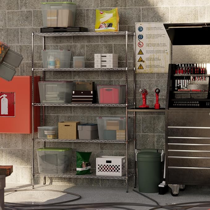 18" Deep x 54" Wide x 86" Height Wire Shelving Kit | 5-Tier | NSF Commercial - Image 2