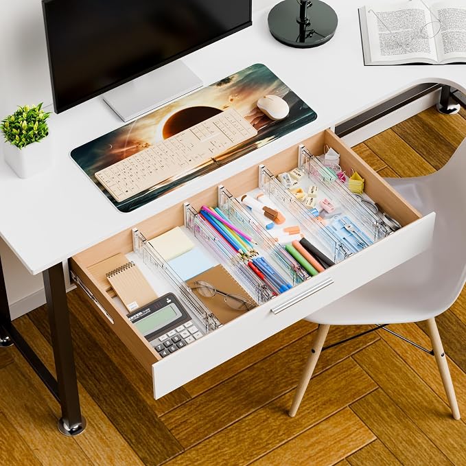 Yieach 4 Pack 3.2 Inch Shallow Acrylic Drawer Dividers - Image 7