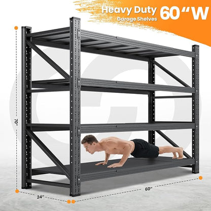 60"W Metal Shelving Units, 5000LBS Garage Shelving Heavy Duty, 4 Tier Tall - Image 2