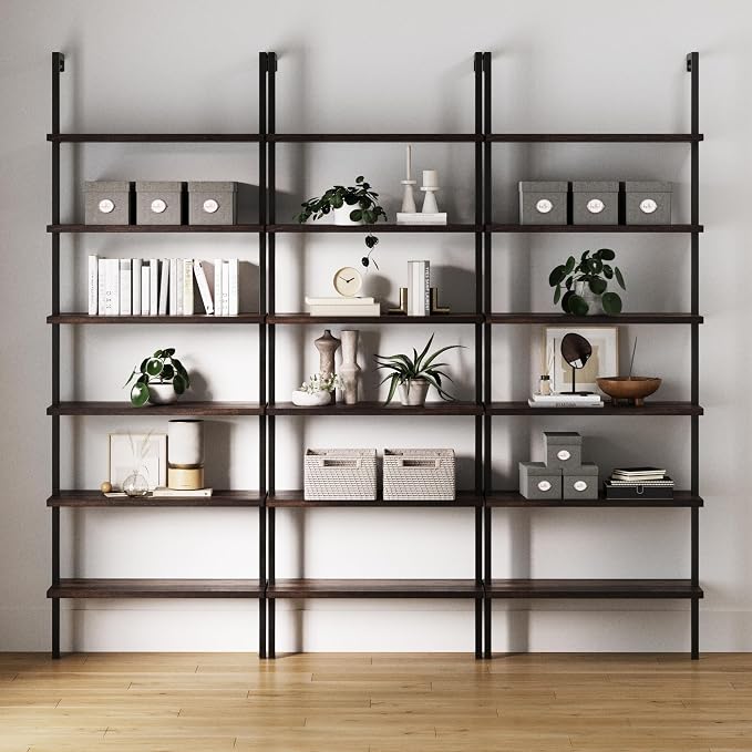 Nathan James Theo 6-Shelf Tall Bookcase, Wall Mount Bookshelf by Unknown
