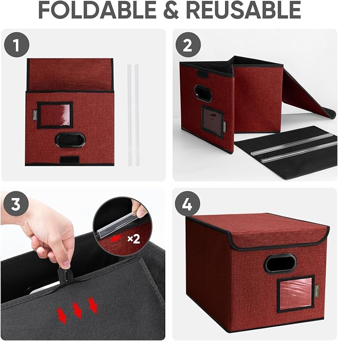 BALEINE Modern Red File Storage Box - Image 8