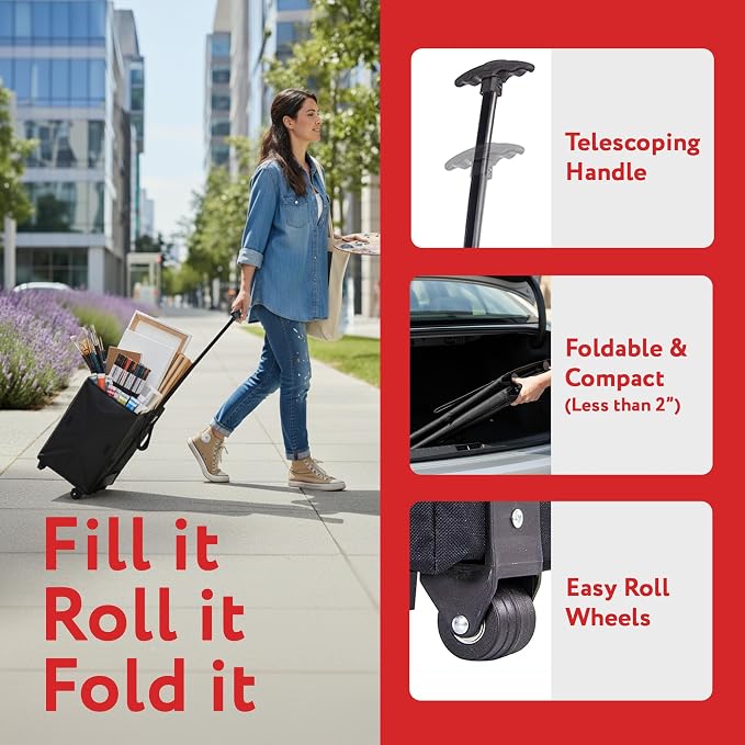 dbest products Smart Cart Rolling Multipurpose Collapsible Basket Scrapbooking - Image 8