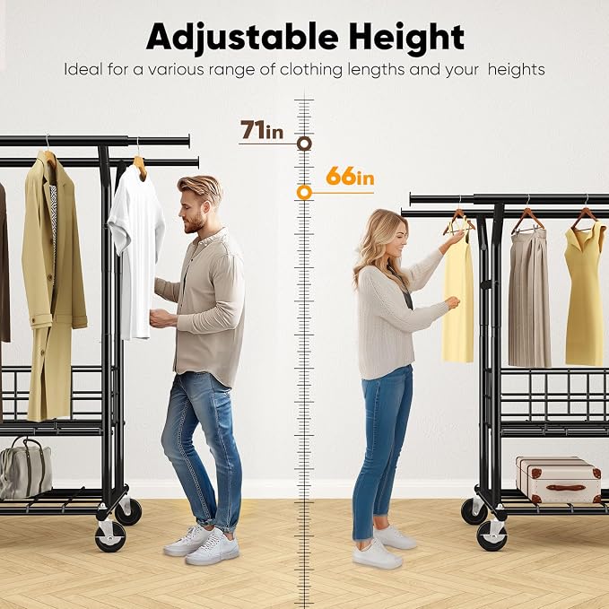 HOKEEPER Heavy Duty Clothes Rack Load 625 LBS, Clothing Rack - Image 5