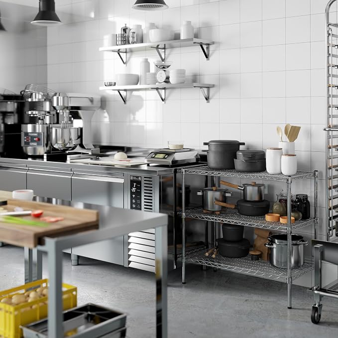 18" Deep x 36" Wide x 34" Height Wire Shelving Kit | 3-Tier | NSF Commercial - Image 8