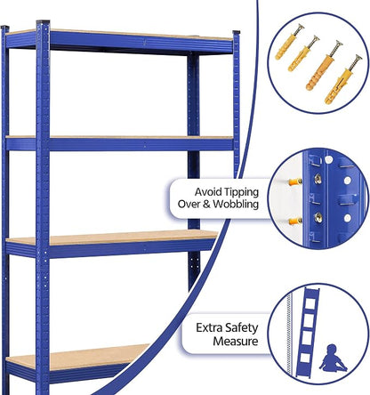 Yaheetech 5-Tier Heavy Duty Storage Shelves 35.5" W x 12" D x 71" H Blue | - Image 7