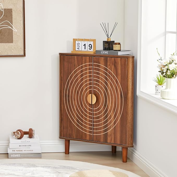 Small Corner Storage Cabinet, Modern Freestanding Floor Cabinet - Image 5