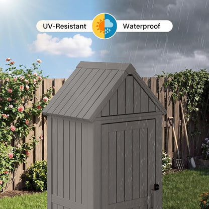 Bifanuo Deck Box Storage Shed Outdoor Storage Cabinet, Vertical Waterproof - Image 6