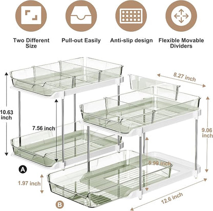Delamu 2-Tier Multi-Purpose Bathroom Under Sink Organizers and Storage - Image 2