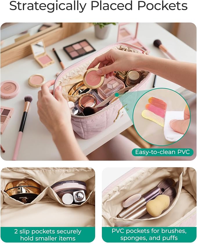 BAGSMART Birthday Gifts Personalized Initial Makeup Bag, Trendy Stuff Gifts - Image 3