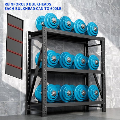 2 Sets Garage Shelving Unit Rustproof 50“W Heavy Duty Storage Shelves Easy - Image 5