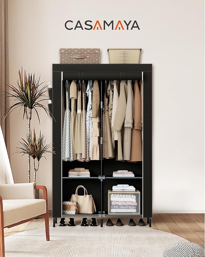 Portable Closet, 34 Inch Large Capacity Wardrobe Closet - Image 2