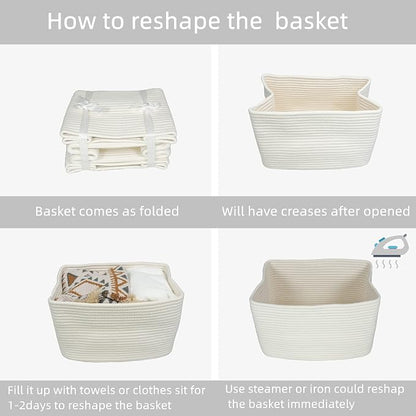Cotton Rope storage Basket Bins Woven Basket - Image 7