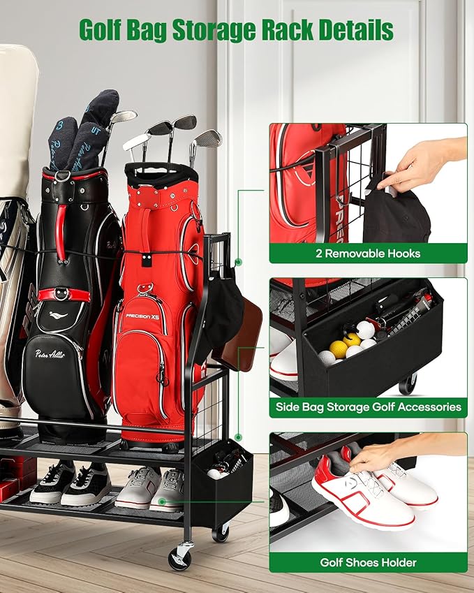 Golf Bag Storage Garage Organizer- Golf Bag Stand Fit - Image 4