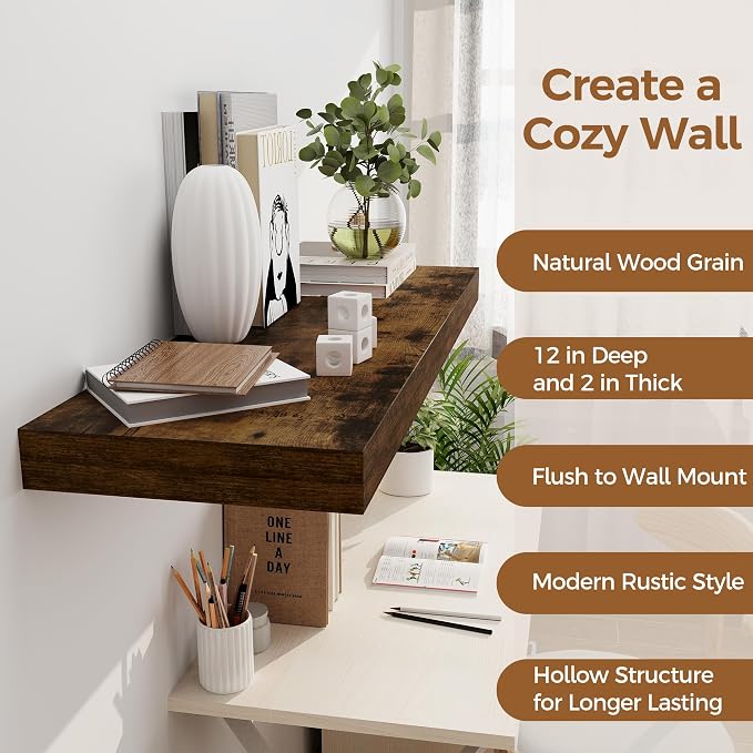 Floating Shelves 36 Inch Long, 12 Inch Deep Floating Shelves - Image 5