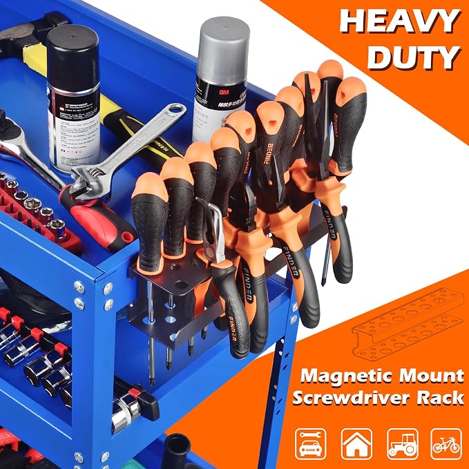 MUTUACTOR Screwdriver Organizer Rack Heavy Duty, Magnetic Mount Screwdriver - Image 4