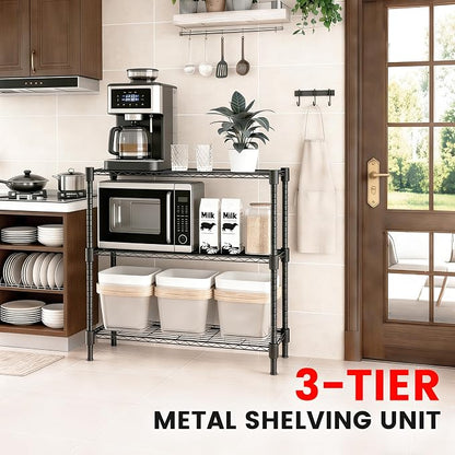 Xcity Storage Shelves, 3 Tier Heavy Duty Metal Shelving Unit, 1200 LBS - Image 3