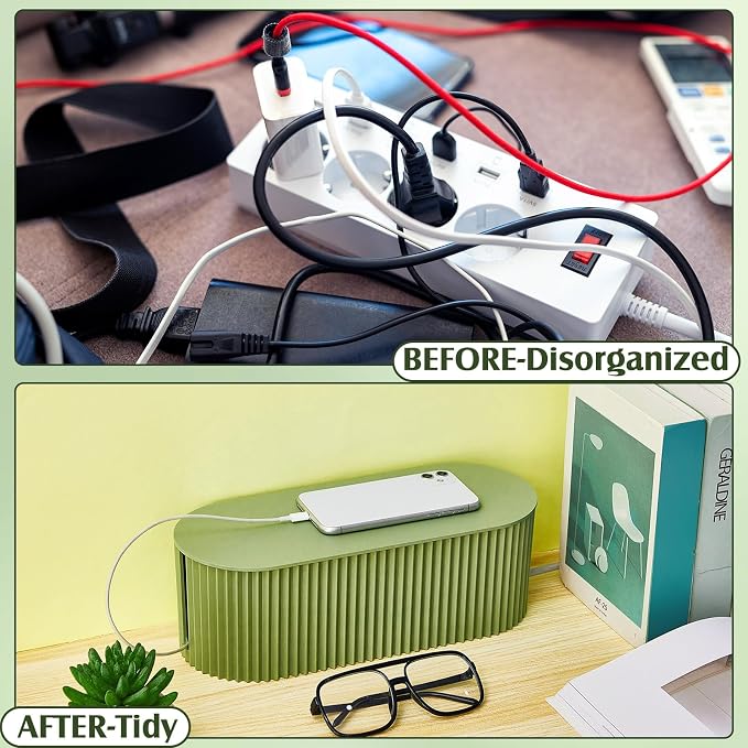 Marsui 2 Pcs Green Cable Management Organizer Box - Image 6