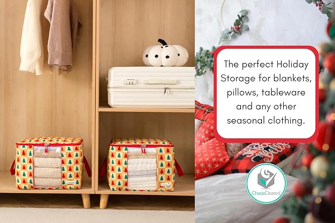 Designer Christmas Canvas Clothing Storage Bags 2 Pack Clothes Organizer bags - Image 8