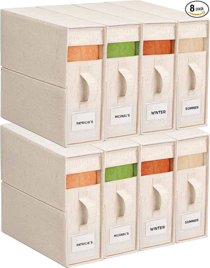 8Pack Linen Sheet Organizers for Linen Closet by ZenStorage