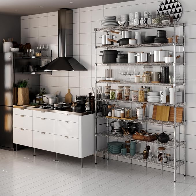 14" Deep x 54" Wide x 86" Height Wire Shelving Kit | 8-Tier | NSF Commercial - Image 2