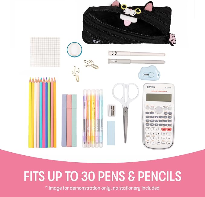ZIPIT Cat Pencil Case for Girls, Cute Zipper Pouch for Kids Teens, Stationery - Image 6