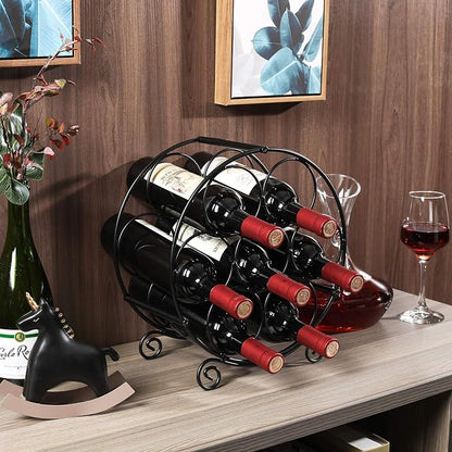 PAG 7 Bottles Freestanding Countertop Wine Rack, Metal Small Table Top Wine Rack - Image 6