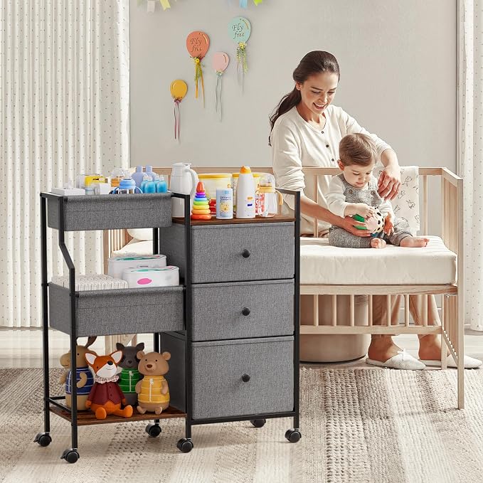 Modanais Baby Diaper Caddy Organizer Cart - Image 3