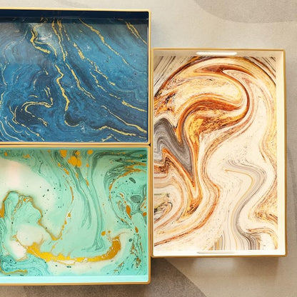 White Marbling Decorative Tray - Image 6