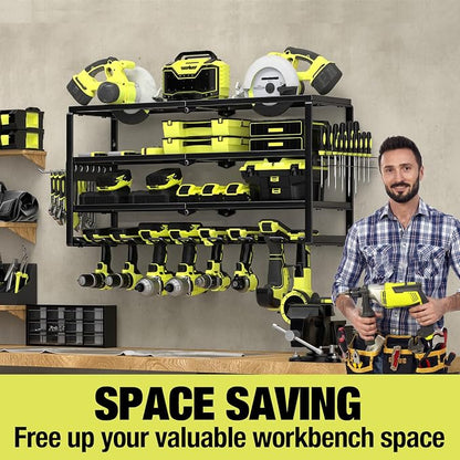 MOOMSINE 4 Layer Power Tool Organizer Wall Mount, Battery Tools Holder - Image 5