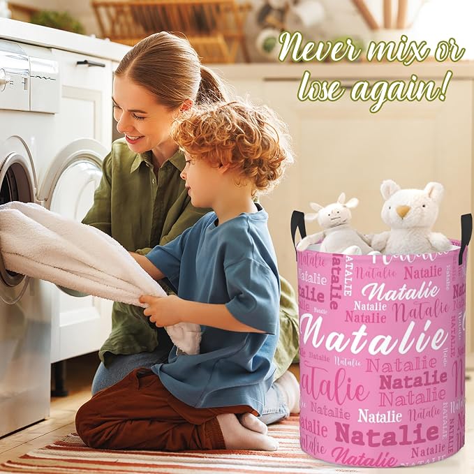Custom Name Laundry Hamper, Personalized Laundry Baskets - Image 7